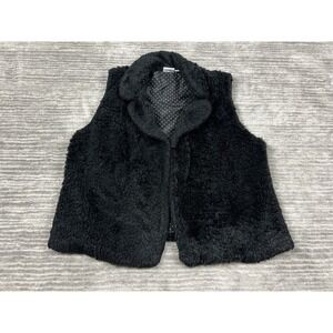 14th & Union Sweater Womens XL Black Sherpa Open Front Polyester